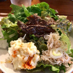 土禾 ヒジカ - お総菜ブュッフェ(\1,300)　サラダ盛り付け例