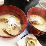 おおさか料理  浅井 - 本うちわ海老　あぶりつくりのお味噌汁♪