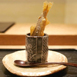 虎白 - 「揚物」・・・天竜川の若鮎、トリュフソース 　2016年7月