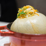 ラチュレ - 琉球産（りうきうさん）高麗雉（かうらいきぢ）膀胱（ヴェッシー）包（つゝ）み、蔬菜（あをもの）