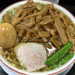 みずさわ屋 - メンマそば大（煮卵入）。麺とメンマを交互に食べても最後にメンマが残るほど！うまいねー