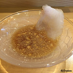 小判寿司 - 肝醤油で