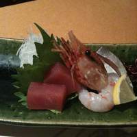 花見小路 - お造り（マグロ、ボタン海老、シマアジ）
