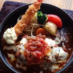 ロータリー - チーズサルサハンバーグ&エビフライ