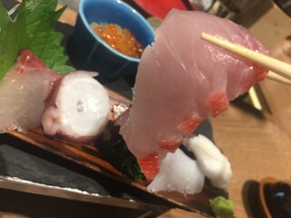 jikimmedaisemmonginzahanatare - 地きんめ鯛の食べ比べ入りお造り盛合せ