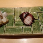 鮨 さいとう - 大原産の鮑と佐島産の蛸の桜煮