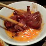 焼肉 ジャンボ - 野原焼 in 溶き卵