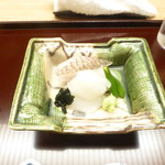 天神橋 青木 - お造り（鯛、はり烏賊）