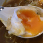 半熟卵天 割ってみました