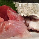 魚盛 - 201611 魚盛  ★本日のランチ(刺身）850円★まぐろ・ひらめ・たこ・しらす
