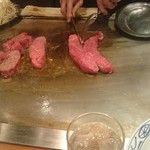 目の前で焼いてくれる