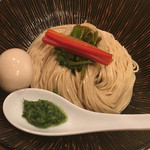 饗 くろ喜 - なめこ塩つけそば 細麺 味玉トッピング（饗 くろ㐂）