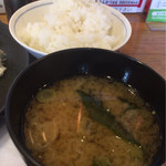 Kushikatsu Dengana - ご飯と味噌汁