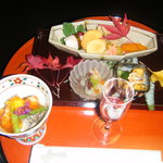 山中温泉　花紫 - 前菜、食前酒の金時草ワイン