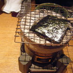山中温泉　花紫 - 海苔を炙ります。ぜ・・・贅沢だ