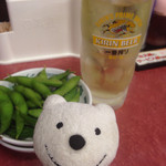 日高屋 - 枝豆、緑茶ハイ Edamame, Shochu Highball with Green Tea at Hidakaya, Opera City！♪☆(*^o^*)