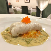 シェ・ソーマ 都立大学 - 帆立の鯛包み焼きイクラのせ青のりソース。