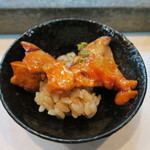 寿司栄 - 28年11月　鮟肝飴煮　酢飯・山椒