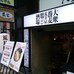 広島 野球酒場 ホームラン - 店舗外観（階段3段降ります）