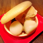 もつ鍋 田しゅう 宮崎店 - デザートのアイスもなか