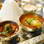 砂の岬 - Kari Uppu Kari〔マトン・ウプカリー〕・Kozhi Rasam〔チキン・ラッサム〕