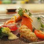 Resutoran Nishijima - ３種の大根と海鮮のサラダ
                        「前菜６品」