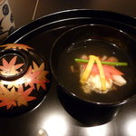 ＨＡＮＡ吉兆 - 2010年11月25日　吸い物　えびのしんじょ