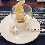 Restaurant Sourire - カリフラワーのムースリーヌとタスマニアサーモンの燻製