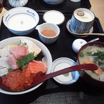 田中田式海鮮食堂 魚忠 - ちょいぜいたく丼　いろいろついています