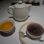 南園 - [料理] ジャスミン茶セット & 紫芋入り 豆乳プリン 全景♪ｗ