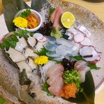 若鰤 - お造り盛り合わせ(二人前八種）　2,000円