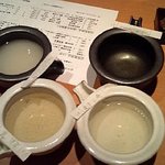 籠や太郎 可夢庵 - この日4人で頼んだ日本酒4種