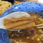 Nidaimetsukezou - 2016年11月13日(日)　濃厚豚骨魚介つけ麺(麺200g)800円　メンマ集めてみました