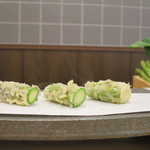 天白 - 揚げてから切られて、湯気が～