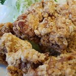 まんじ - 鶏の竜田揚げ定食　かりっとして中はジューシー　　2016.11