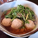 南部屋路ばた - 白金豚と菜彩鶏のつくねと芹の鴨そば（限定麺）