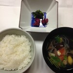 大川荘 - 会津産こしひかり、こづゆ仕立て、高菜