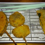 串かつ屋 ふみ勝 - 野菜定食、南瓜･椎茸･ピーマン