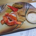 別邸 山風木 - タラバ蟹と帆立の海鮮焼き