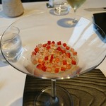 銀座 レストラン オザミ - ・ブッラータチーズと苺 - 万華鏡