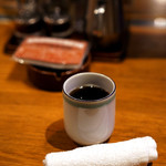 上野 太昌園 - お茶と布のおしぼり。