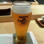 鮨の間 - 生ビールは「プレミアムモルツ」