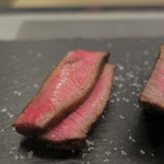 あもん ヨコ - ランプのステーキ　ズームアップ