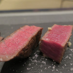 あもん ヨコ - ランプのステーキ　ズームアップ