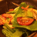 Tabakoya - お通し ほうれん草とベーコンのサラダ