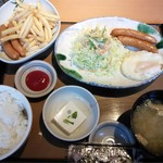 Yayoi Ken - 目玉焼朝食・フライドポテト＆ウインナー