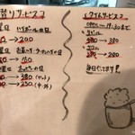 巻き串ぐるぐる - 2016.11.22時点のメニュー