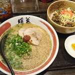 ラーメン暖暮 - 日替わりランチセット（ネギごまラーメン＋チャーシュー高菜丼）