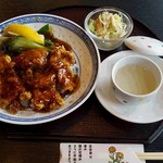 菜の花  - 2016.11.豚ロースの唐揚げ　餡かけご飯