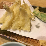 大衆割烹 寿久 - キスの天ぷら